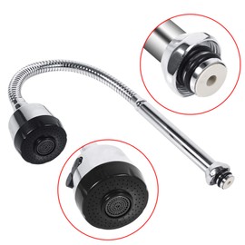 304 Stainless Steel Swivel Spout, Extension Kitchen Sink Faucet Pipe Fittings, Single Handle Connection with Pull Down Sprayer for Farmhouse Camper Laundry Utility Rv Wet Bar Sinks