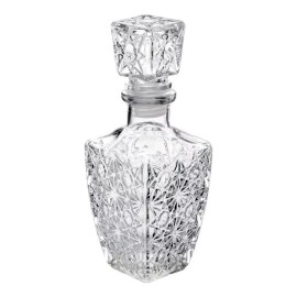 Vittori Licorera Decantador C/ Tapa Cristal Diamante De Vidrio 1lt