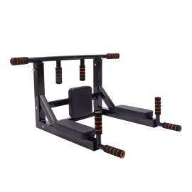 Pull Up Bar Wall Mounted Raise Dip Station Vertical Knee Exercise Equipment Home