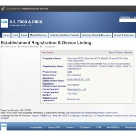 Blue Industry  10PCS Blue KF94 Korean Face Mask (Made in Korea) Medical Protective Covers Large