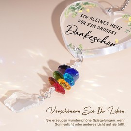 Thank You Gifts for Women Men, Thank You, Hanging Crystal Suncatcher Ornament for Windows, Rainbow Maker, Small Gratitude Gifts for Friend, Family, Teacher, Colleague