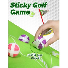 Liberry Kids Golf Set for 3 4 5 6 7 Years Old Boys Girls, Golf Chipping Game with Mat, Sticky Balls, Retractable Clubs, Storage Bag, Indoor Outdoor Sports Toy Gift Toss Game