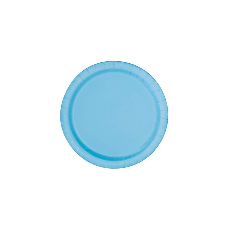 Lovely Powder Blue Solid Round Dinner Plates - Vibrant 9"