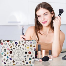 XYZONE Scorpio Gifts for Women, Scorpio Zodiac Cosmetics Bag, Travel Makeup Bags, Scorpio Birthday Gifts for Women & Astrology Lovers