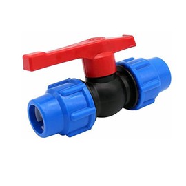 TOP-VIGOR 32mm Stop Tap Valve Connector for HDPE or Alkathene Water Pipe Compression Fit
