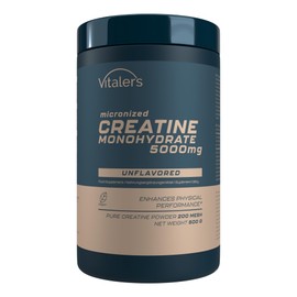 Vitaler's Vitaler's Creatine Monohydrate - Bioavailable, Micronized 200 mesh, Highly Soluble, Flavorless, 100% Pure Powder without Additives, Vegan - 500 g, 100 Servings