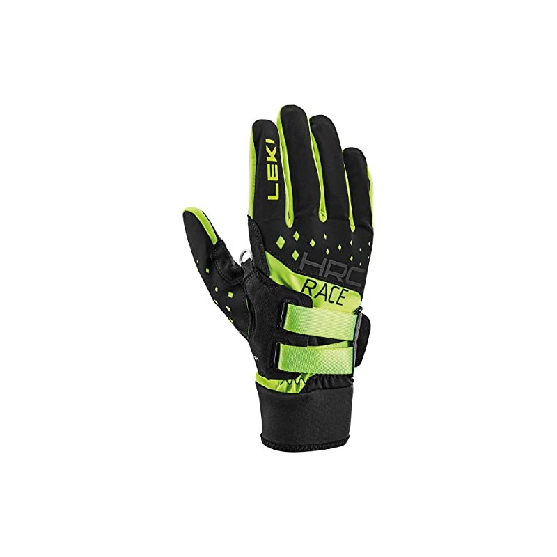 LEKI HRC Race Shark Gloves, Black/Neon Yellow, EU 9.5