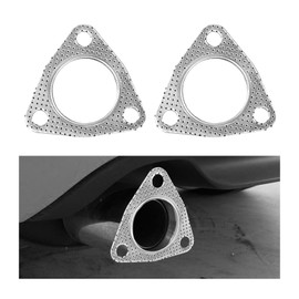 NYTKL 2PCS Exhaust Gasket, 2" 3-Bolt High Temperature Exhaust Flange Gaskets, Multifunctional Turbine Header Gaskets Replacement for Mufflers Catalytic Converters, Car Accessories