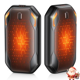 PHEJIE Scaldamani Ricaricabile, 2 Pack Scaldamani Elettrico Portatile, 3 Livelli di Temperatura da 40-55°C,6000mAh Scaldamani Ricaricabile Unisex per Interni Esterni Golf Campeggio Regali Invernali