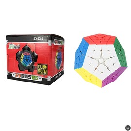 XMDCuber Megaminx 4x4 Stickerless Cube, 4x4 Dodecahedron Speed Cube, Pentagonal Magic Cube Dodecahedron