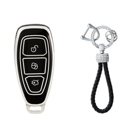 OFFCURVE Car Key Case - Key Fob Cover & Protector for Ford Fiesta, Focus, Kuga, Mondeo, EcoSport, Explorer, Edge, Ranger, C-Max