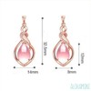 ALOHAMONI Pink Opal Necklace Cubic Zirconia CZ Diamond Pink Gold