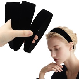 Cozy Inviting Pack of 3 Black Headbands, 3 Sizes, Non-Slip Headbands, Wide for Girls and Women, Fashion Hair Accessories