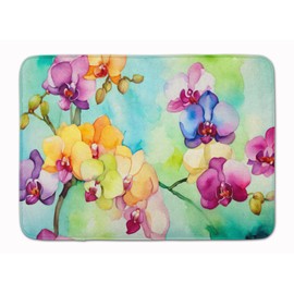 Caroline's Treasures Orchids in Watercolor Memory Foam Kitchen Mat Machine Washable Anti-Fatigue Mat Cushion Comfort Bath Mat or Kitchen Rug