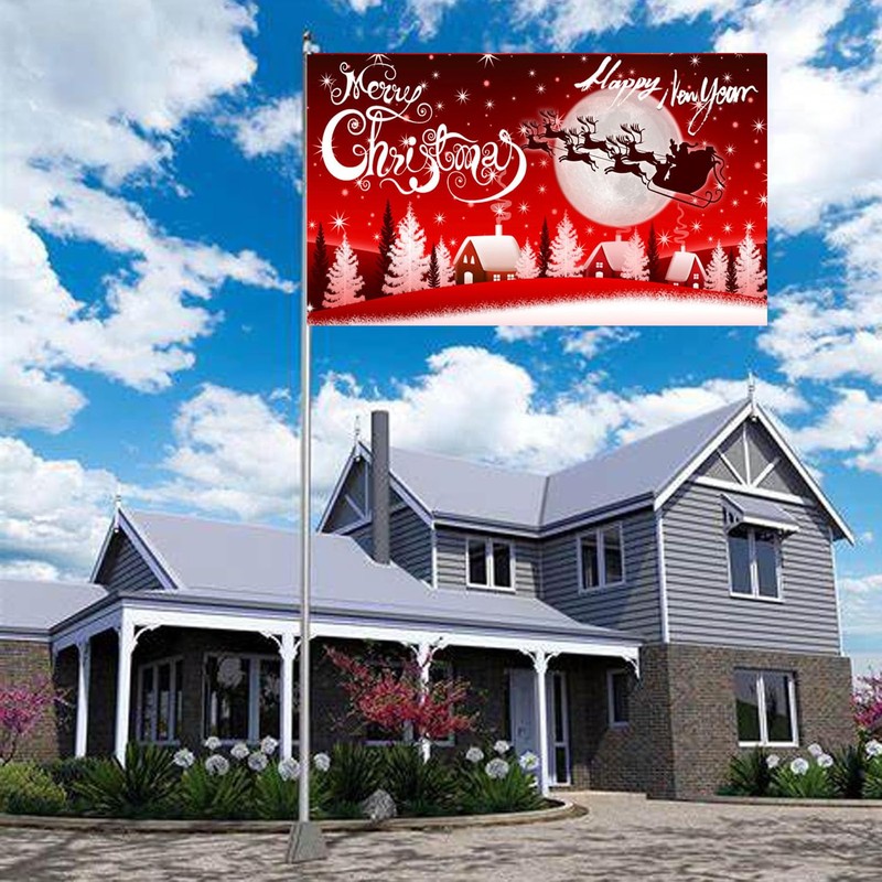 Christmas New Year Flags 3x5 Outdoor Double Sided-3 Ply Merry