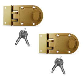 NU-SET Lock | Jimmy Proof Style Deadbolt Lock | Inter Locking Double Cylinder Deadbolt Lock | Home Improvement & Door Hardware, Set of 2 (Bronze) (2125-2)