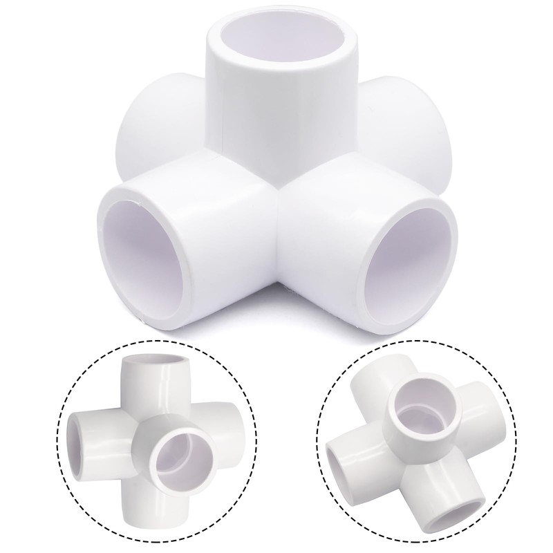 Litoexpe 4 Pcs 1/2 Inch 5 Way PVC Fitting Elbow
