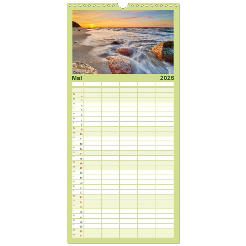 Familienplaner 2026 - Rügen - Jasmund Nationalpark mit 5 Spalten