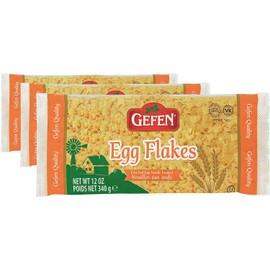 Gefen Enriched Egg Noodle Egg Flakes 12oz. (3 Pack) Square Shaped Farfel | Great in Soups, Makes the Perfect Side Dish | Certified Kosher