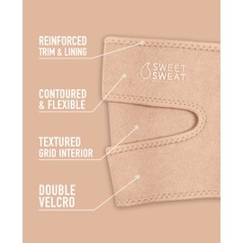 Sweet Sweat Toned Thigh Trimmers for Men & Women | Increases Heat & Sweat to the Thighs | Includes Mesh Carry-Bag (Stone, Small)