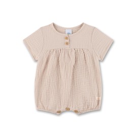 Sanetta Newborn Romper Short Made of Muslin Beige Practical and Comfortable Player Made of Organic Cotton for Girls and Boys. Baby Jumpsuit, beige, 62