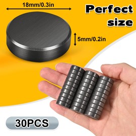 Jewan 30 Stück Magnete für Magnettafel, 18 x 5mm Ferrit Magnete Stark, Magnete Schwarz Kühlschrankmagnete, Magnete Rund für Whiteboard, Pinnwand, Tafelmagnete, Kühlschrank Magneten