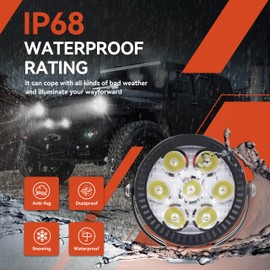 2Pcs 4.5inch 120W LED Light Pods with Amber Covers, 12000LM Yellow Fog Light Pods LED Light Bar Offroad Driving Lights,for Jeep Wrangler Truck Car ATV SUV Motorcycle Cabin Boat (2Pcs 4.5Inch Lights)