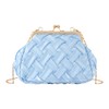 Women Elegance Woven Clutch Purse Kiss Lock Evening Handbag Wedding