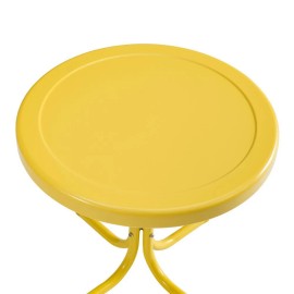 Crosley Furniture Griffith Outdoor Metal Side Table Bright Yellow Gloss