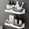 PIGPIGFLY Shower Shelf no Drilling, Plastic Bathroom Shelf, Shower Organiser,