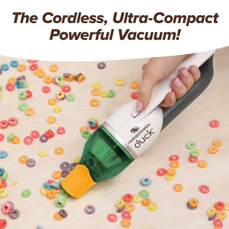 Duck Compact Cordless Vacuum by Horsepower, Ultra-Powerful, Strong Suction, AS-SEEN-ON-TV,