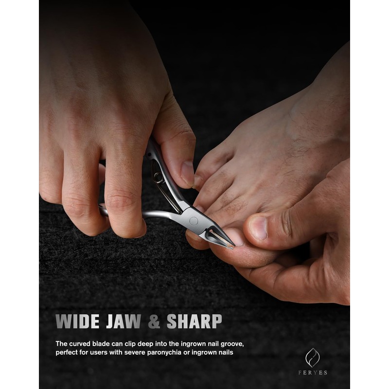 FERYES Toe Nail Clippers for Thick & Ingrown Toenails -