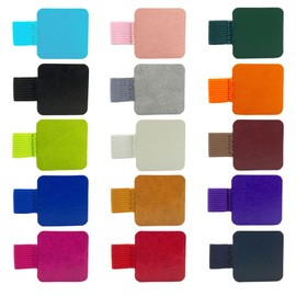 Pack of 15 Elastic Pen Loops, Pen Holder for Diary, Leather Pen Holder with Elastic Loop, Waterproof and Scratch-Resistant, for Notebook, Planner, Calendar, Clipboards (15 Colours)