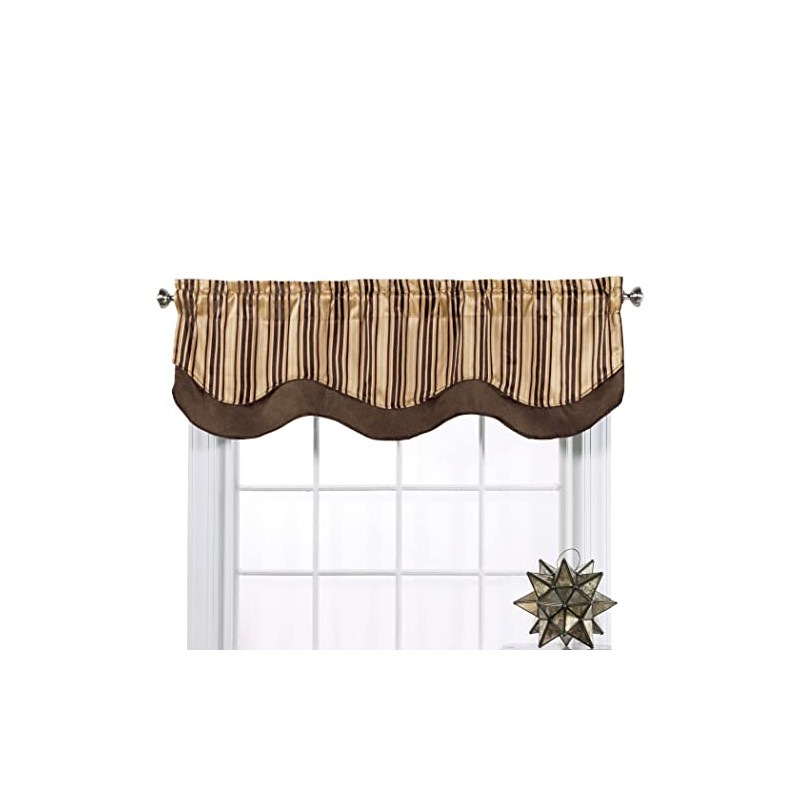 Collections Etc Classic Windsor Layered Window Valance with Scalloped Edges