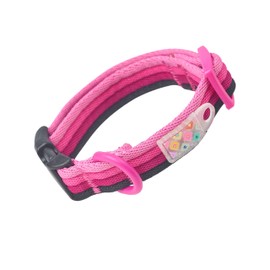 Dog Collar, Basic Collar for Dogs, Dog Collar, Training Collar for Small, Medium, Large Dogs, Pet Supplies, Nylon, Breathable, Elastic, Soft, Adjustable (PINK, S)