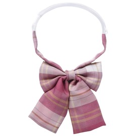 [Moerstar] 制服リボン スクールリボン セーラー服リボン 蝶結び 蝶ネクタイ JK制服 女子 学生 可愛い 調整可能 チェック柄 格子柄 リボン 学校 通学 コスプレリボン 多色 紫 赤 水色 (ピンク)