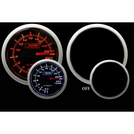 Prosport Gauges Exhaust Gas Temperature Gauge- Electrical Amber/White Performance Series 52mm (2 1/16")