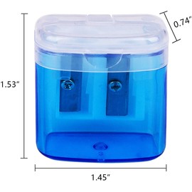 Fasmov 24 Pieces Double Hole Pencil Sharpener Manual Hand-Held Sharpener Sharpener with Lid for School Office Children