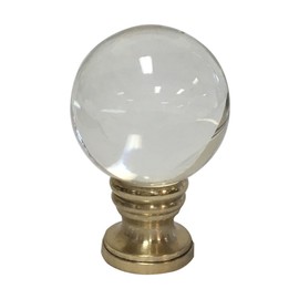 Royal Designs, Inc. Clear Crystal Ball Finial for Lamp Shade, F-5044PB-1, Polished Brass