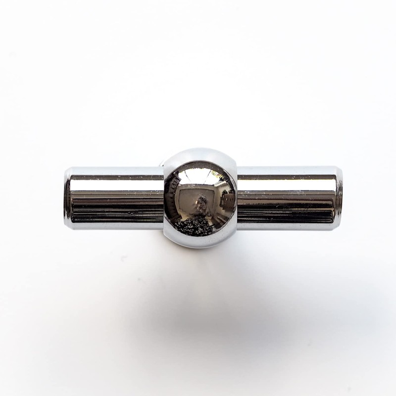 Polished Chrome T-Bar Handle for Kitchen Cabinets | 14mm Diameter