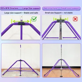 MARFULA Foldable Gymnastic Bar for Kids Ages 3-9, 9 Height Levels, 200 lbs Weight Capacity, 5 Ft Length Gymnastic Kip Bar with Mat, Gymnastic Equipment for Home and Gym Center Indoor Outdoor Use