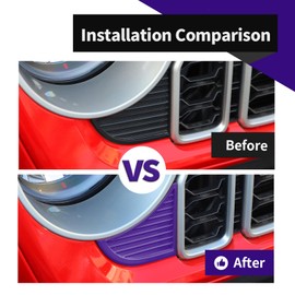 Voodonala for Jeep Wrangler JL 2024+ Front Grille Side Fake Vent Trim Cover,Grille Side Angle Trim Cover for JL JT 4XE 2024+ New Model Grille,Exterior Accessories(ABS,2Pcs/set,Purple)