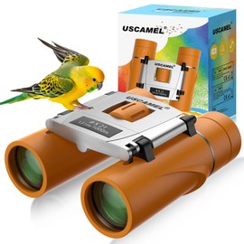 USCAMEL Binoculars 8×21 Compact Binoculars for Adults and Kids Small Binocular for Travel Use (Orange)