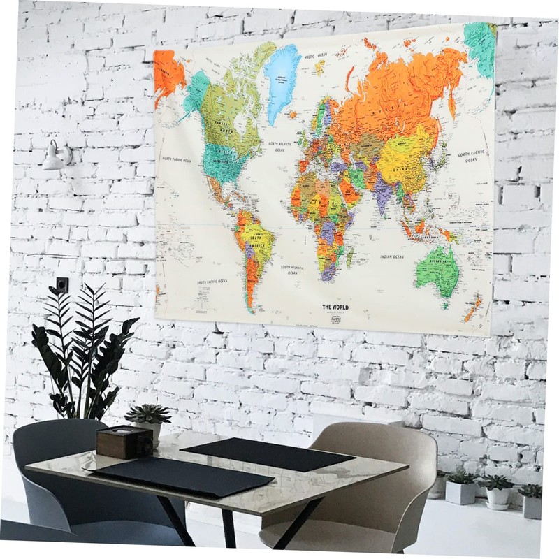 FUNOMOCYA Map Tapestry Wall Art Creative Bedroom Decor for Home