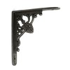 Pair of Small Shelf Brackets Floret Cast Antique Iron 130mm