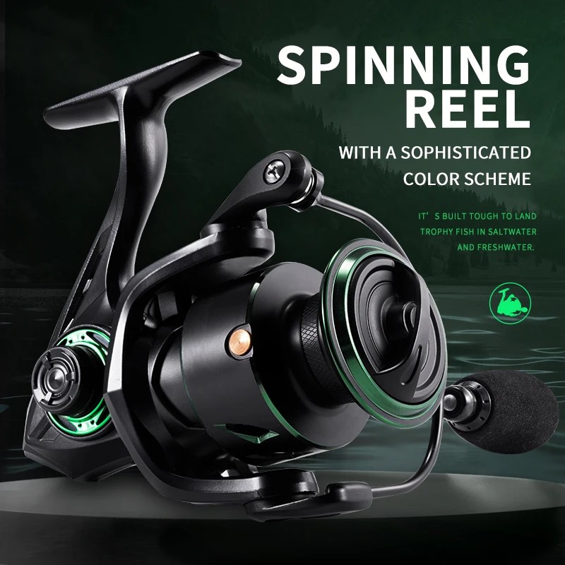 Rooblinos RF Left-handed Spinning Reel 5.2:1 Gear Ratio Nylon BodySpool