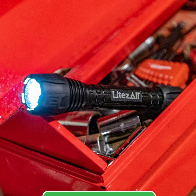 LitezAll Nearly Invincible Tactical Flashlight, 300 Lumen Compact LED Flashlight