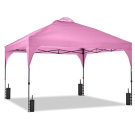 GDY 12X12 Pop Up Canopy Tent, Outdoor Canopy Tent, Commercial Instant Gazebos, Portable Shelter Canopies, for Patio/Outdoor/Wedding Parties and Events, Pink.
