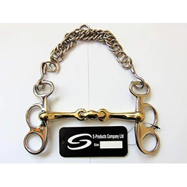 S-Products EQUESTRIAN BUTTERFLY PELHAM DOUBLE JOINTED LOZENGE GERMAN SILVER HORSE BIT (6.0")