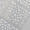30 Sheets White Flower Nail Sticker,White Floral Nail Decals with